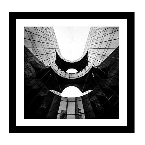 Glass Building Black & White Print