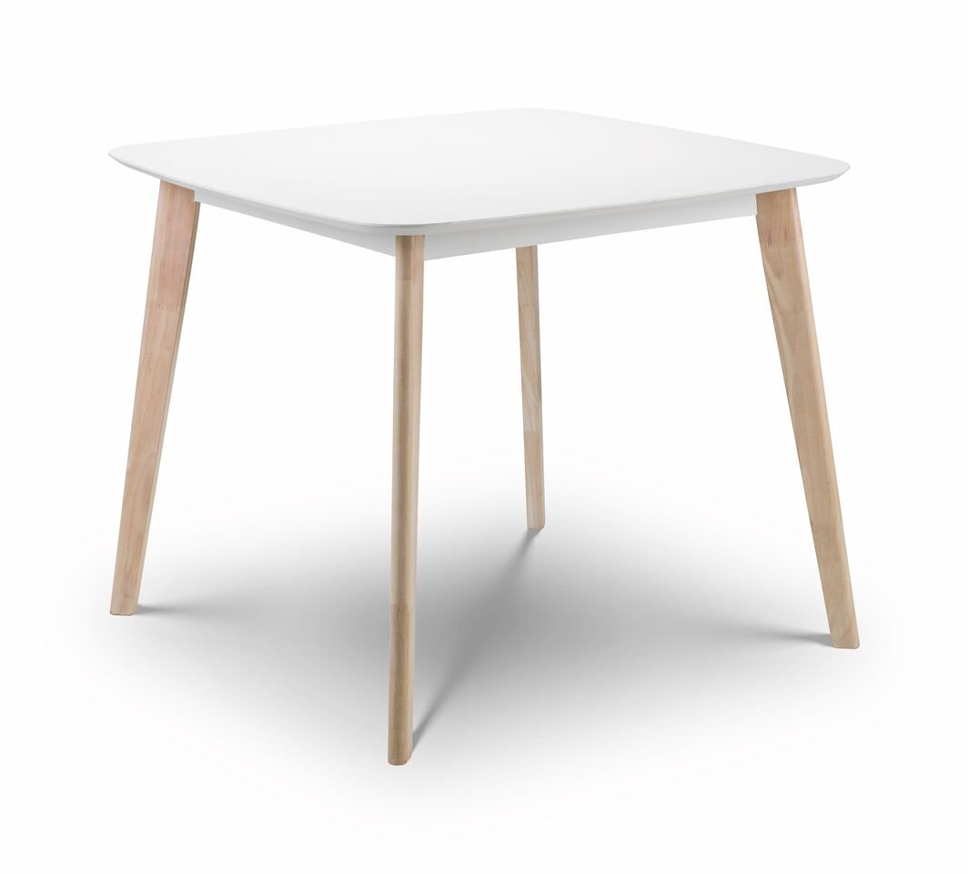 Case Dining Table in White with Limed Oak Legs