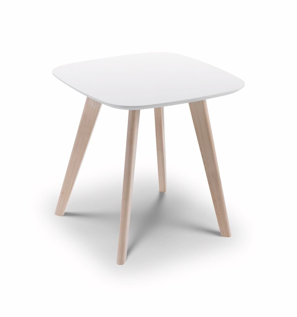Case Lamp Table in White with Limed Oak Legs