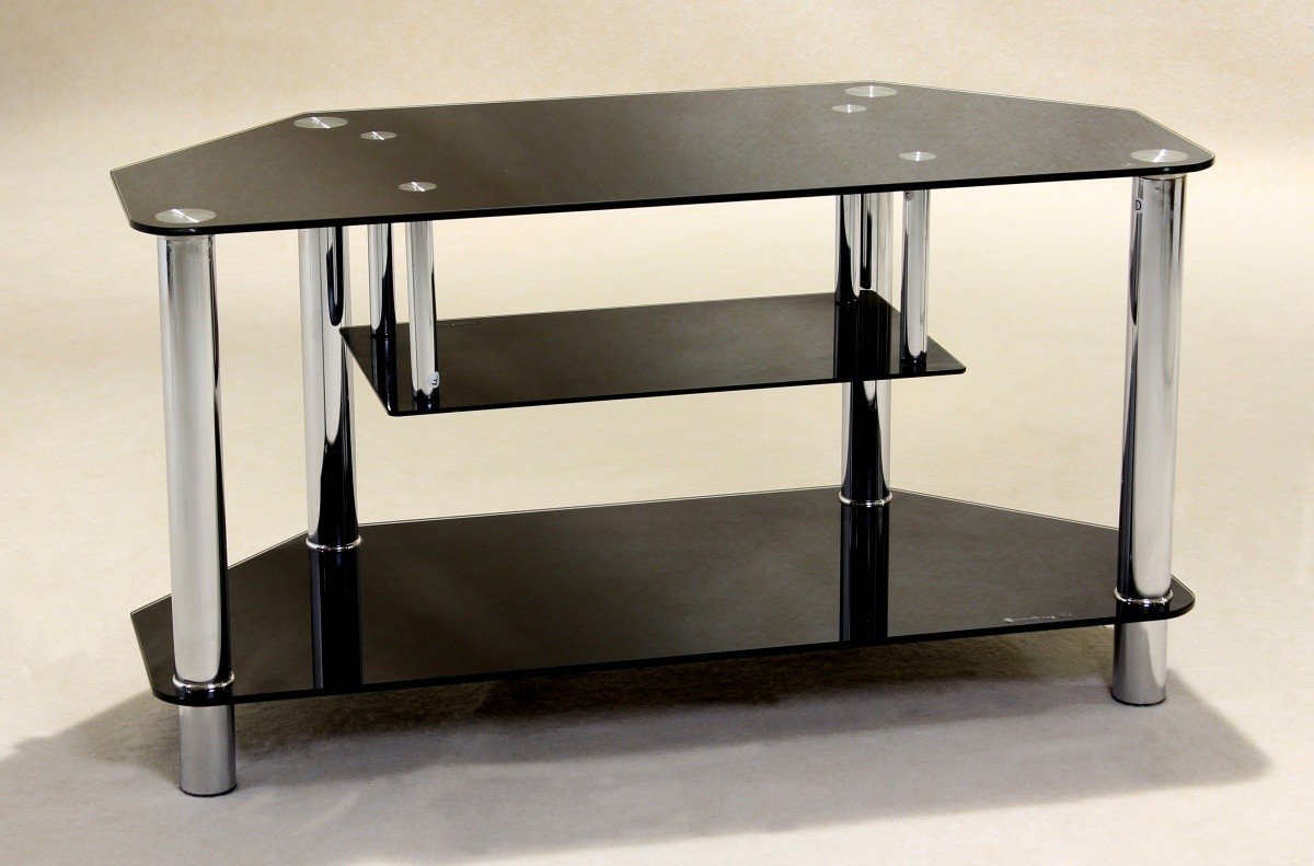 Clara Black Glass TV Table