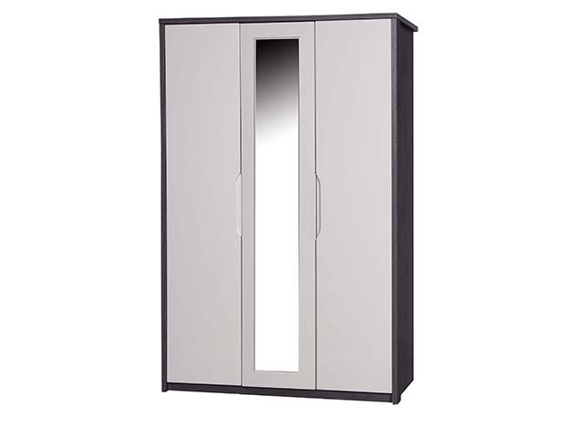 Ava Triple Wardrobe With One Mirror Door 
