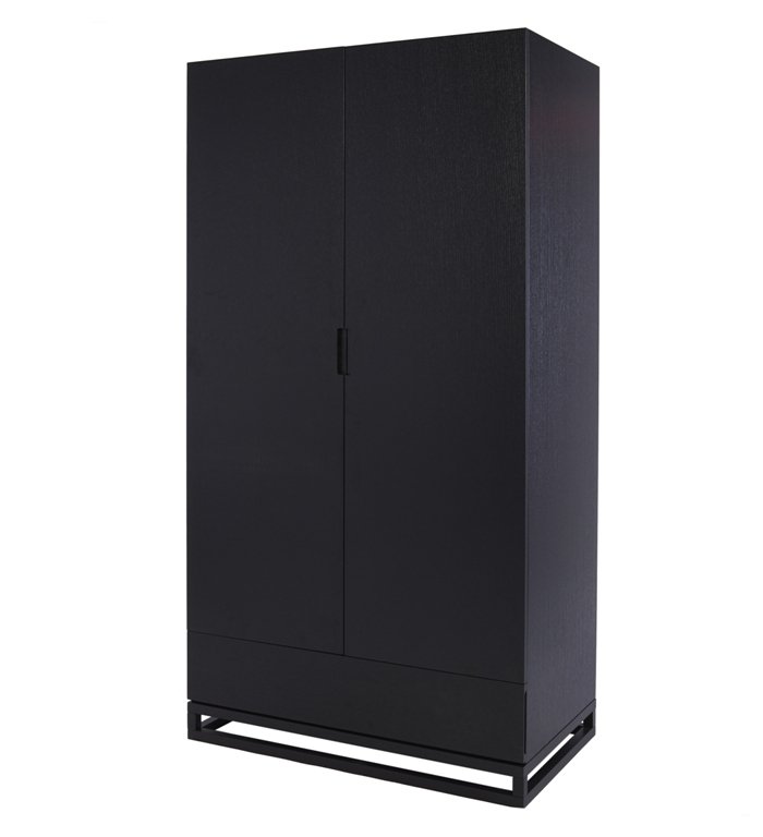 Carla Black Stained Wenge Two Door Wardrobe