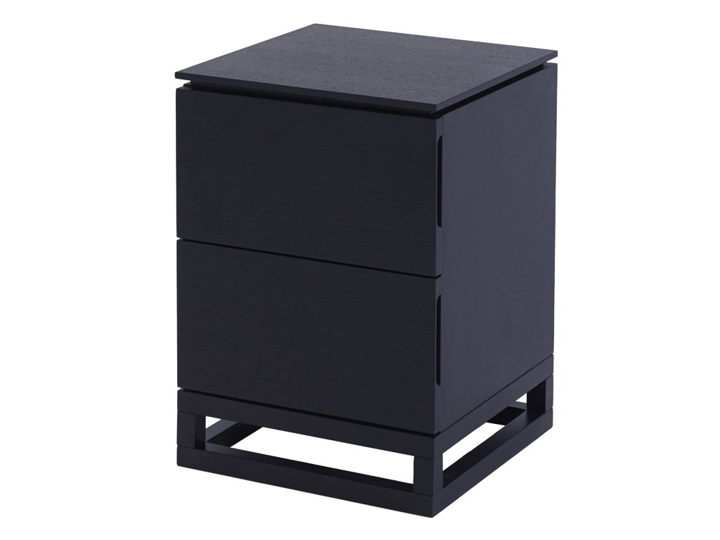 Carla Black Stained Wenge Two Drawer Bedside 