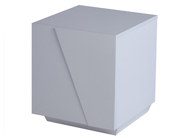 Gino White Lacquer Bedside Table