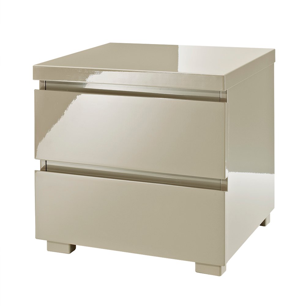 Paris Stone Gloss Two Drawer Bedside Cabinet