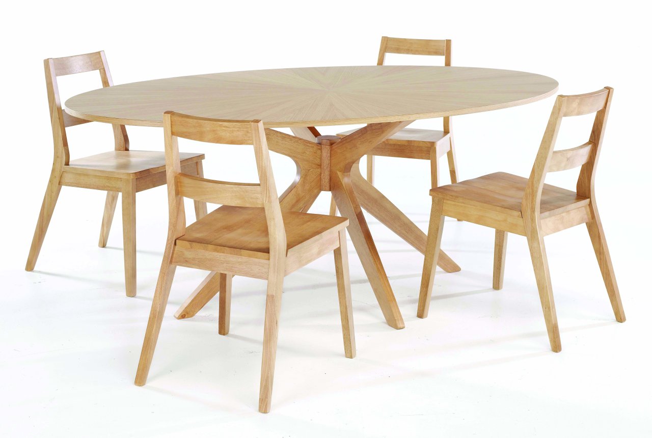 Marina Oak Oval Dining Table 