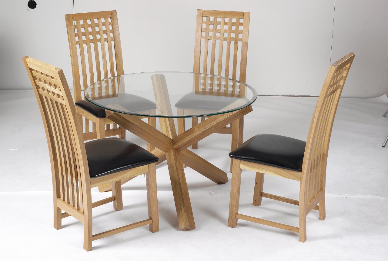 Olivia Circular Glass Dining Table 
