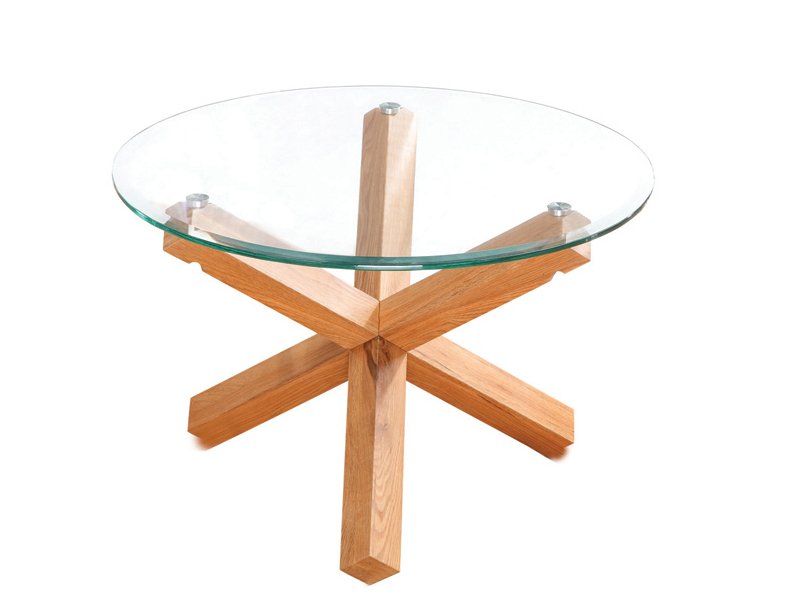 Olivia Circular Glass Coffee Table 