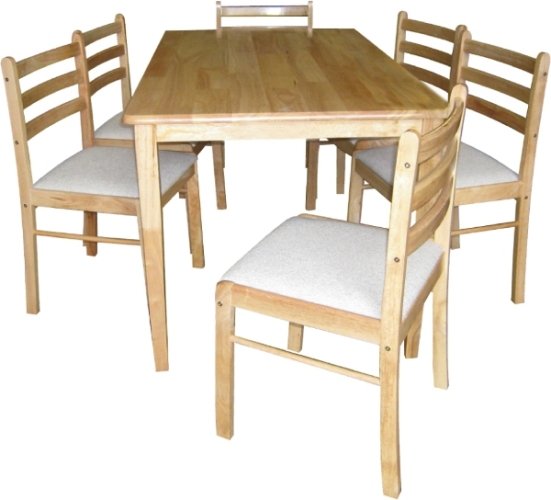 Malta Large Rubberwood Dining Table with 6 Sicily Chairs