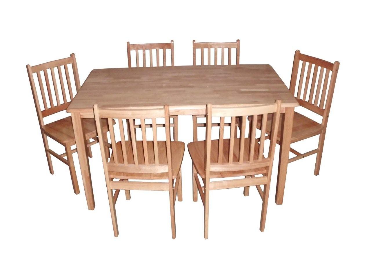 Malta Large Rubberwood Dining Table with 6 Chairs