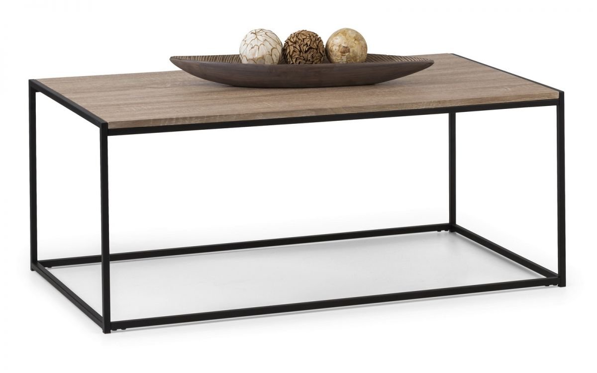 Tori Black Metal & Oak Effect Coffee Table